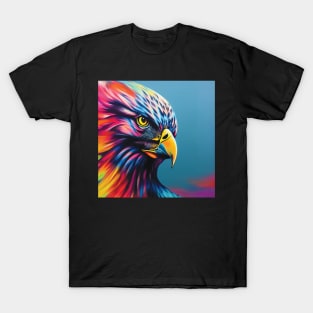 Hawk in Rainbow Colours | Majestic Bird of Prey T-Shirt